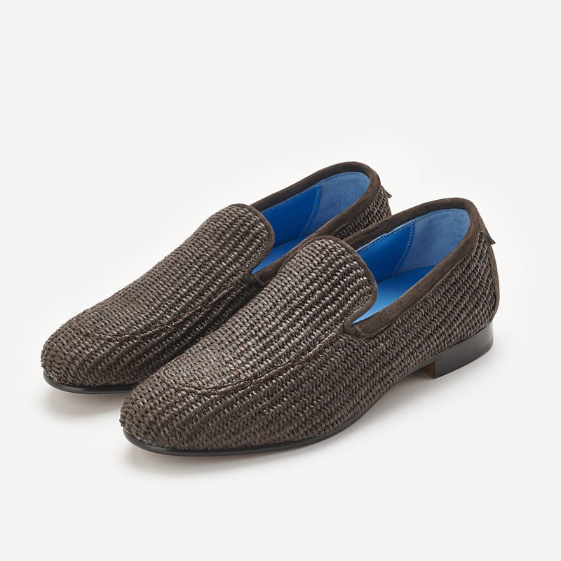 Braided raffia loafer