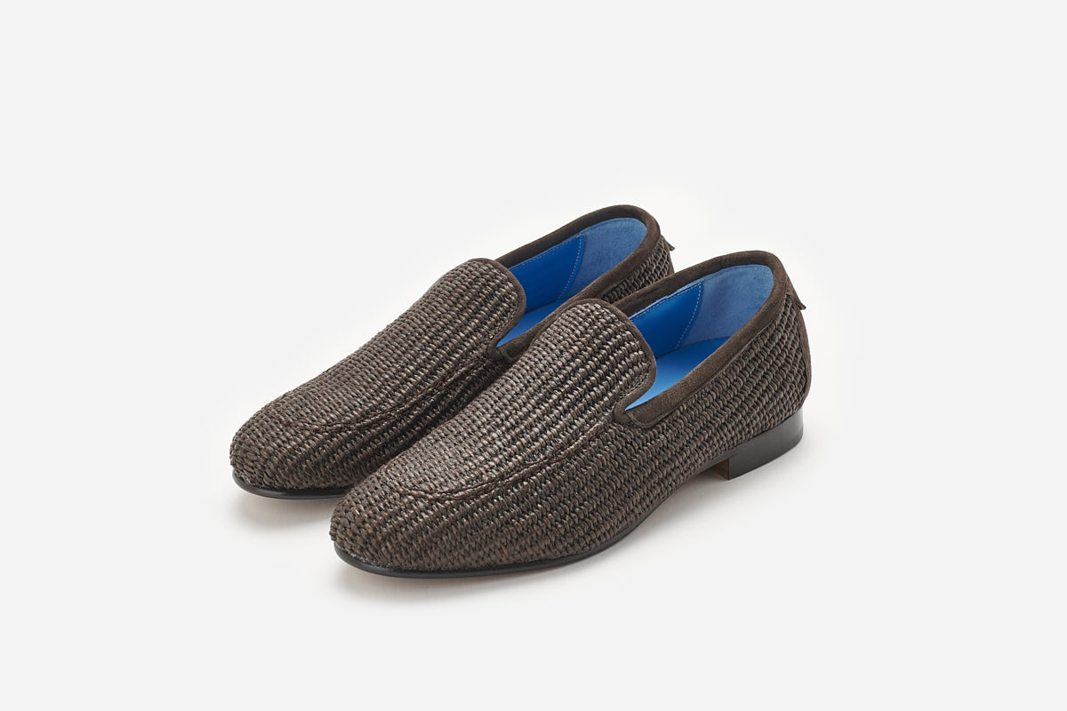 Braided raffia loafer