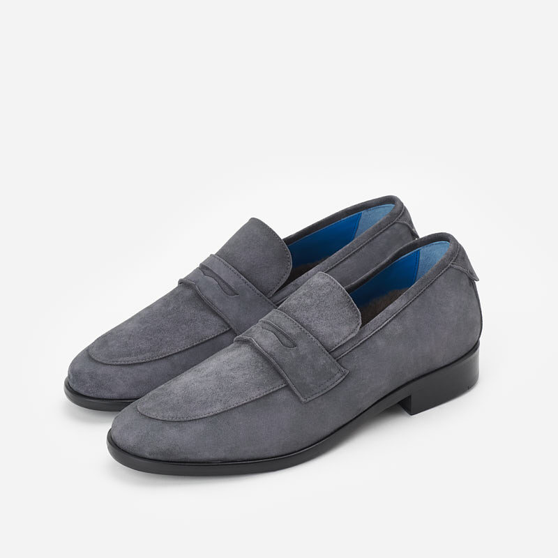 Suede penny loafers